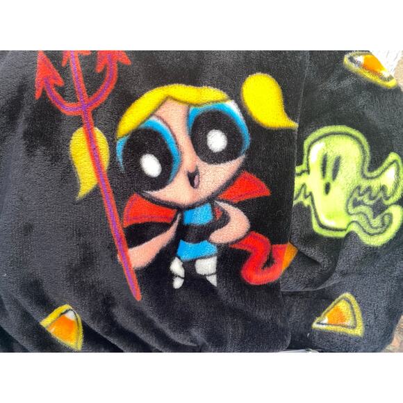 Powerpuff Girls Halloween Throw Blanket 50x70 – Blossom Bubbles Buttercup - Picture 1 of 6